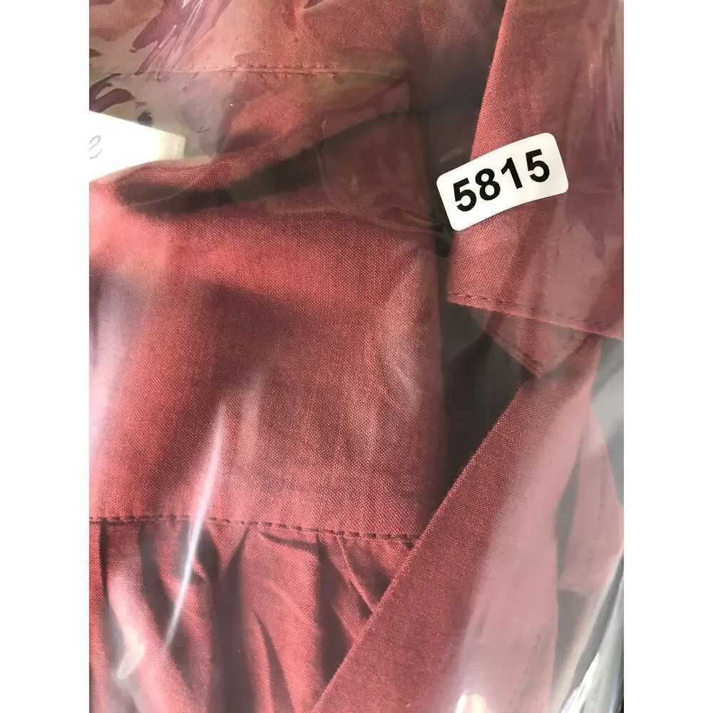 Madewell Easy Top Long Sleeve Collared Split Neck Popover Shirt Claret Red NWT S